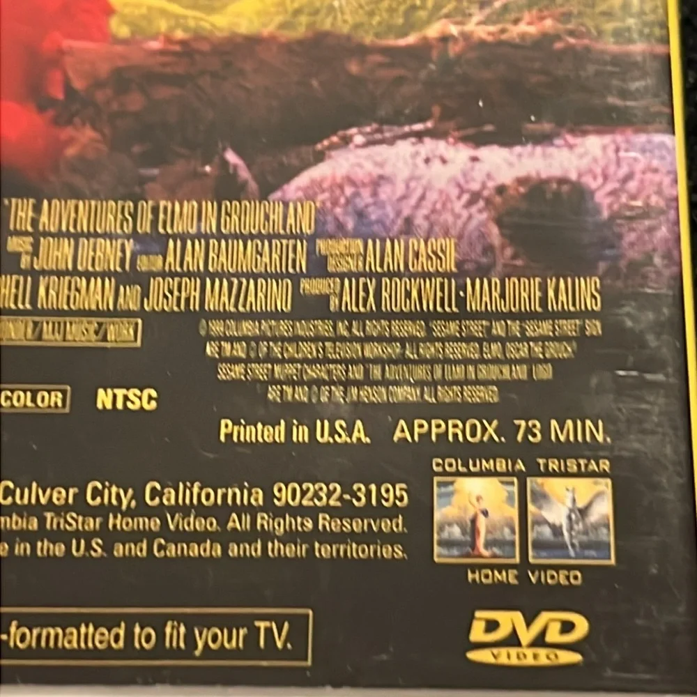 🌞 The Adventures of ELMO in Grouchland Elmo’s 1st movie DVD 73 min Columbia